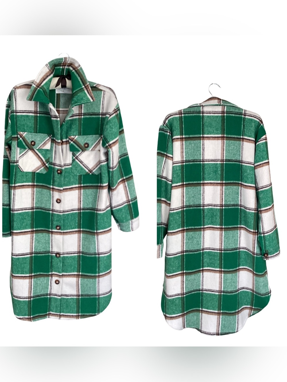🍁 Panache Long Flannel Jacket Size Small